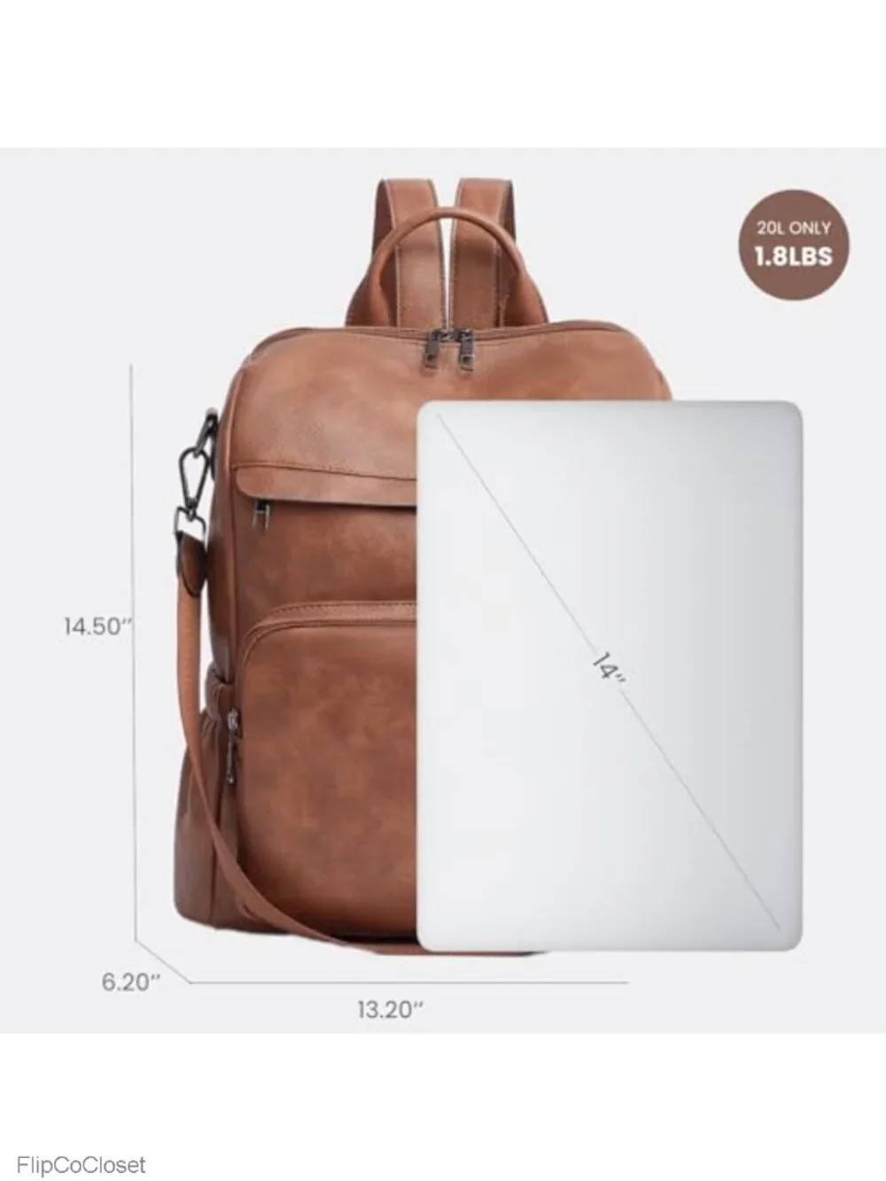 Anti-Theft Vegan Leather Convertible Backpack Purse 3-in-1 Travel Crossbody